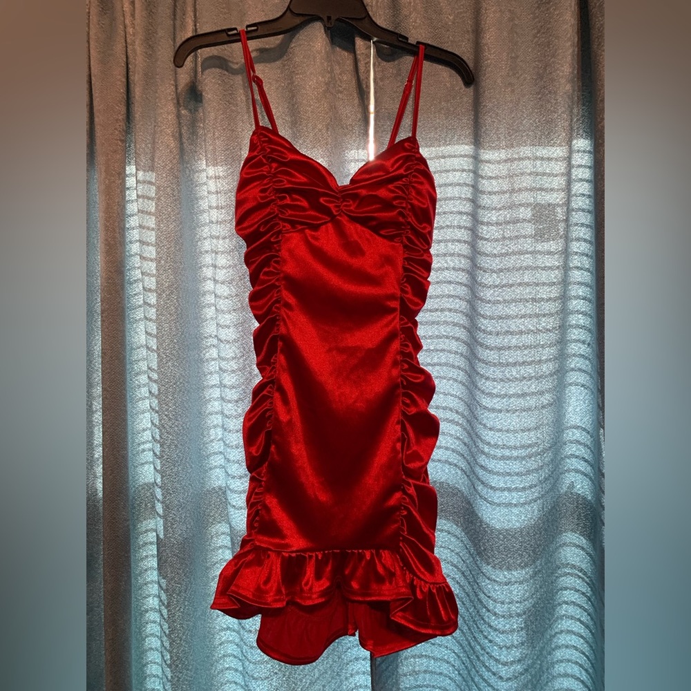 Privy (privately privileged) Red Satin Dress